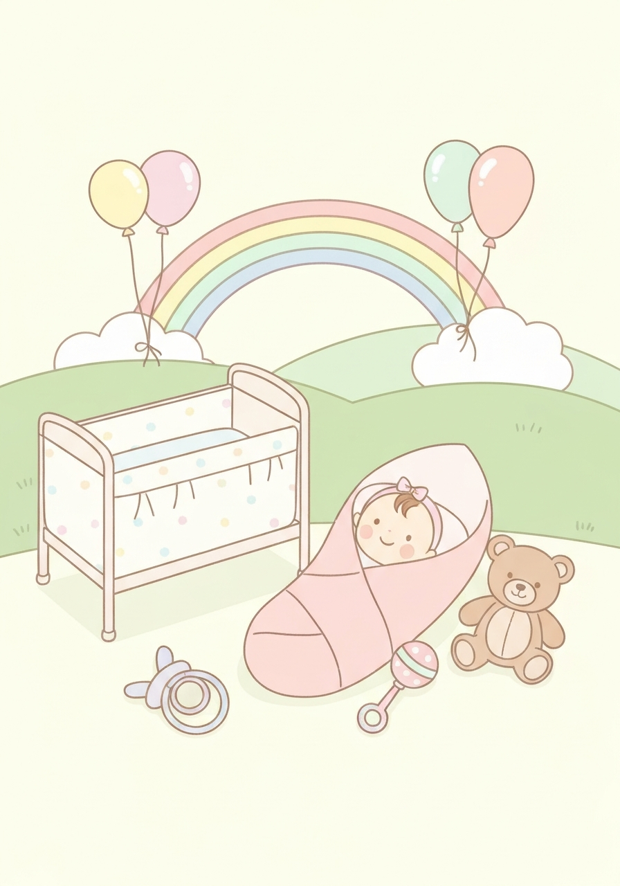 AI-generated baby shower card artwork with France travel theme