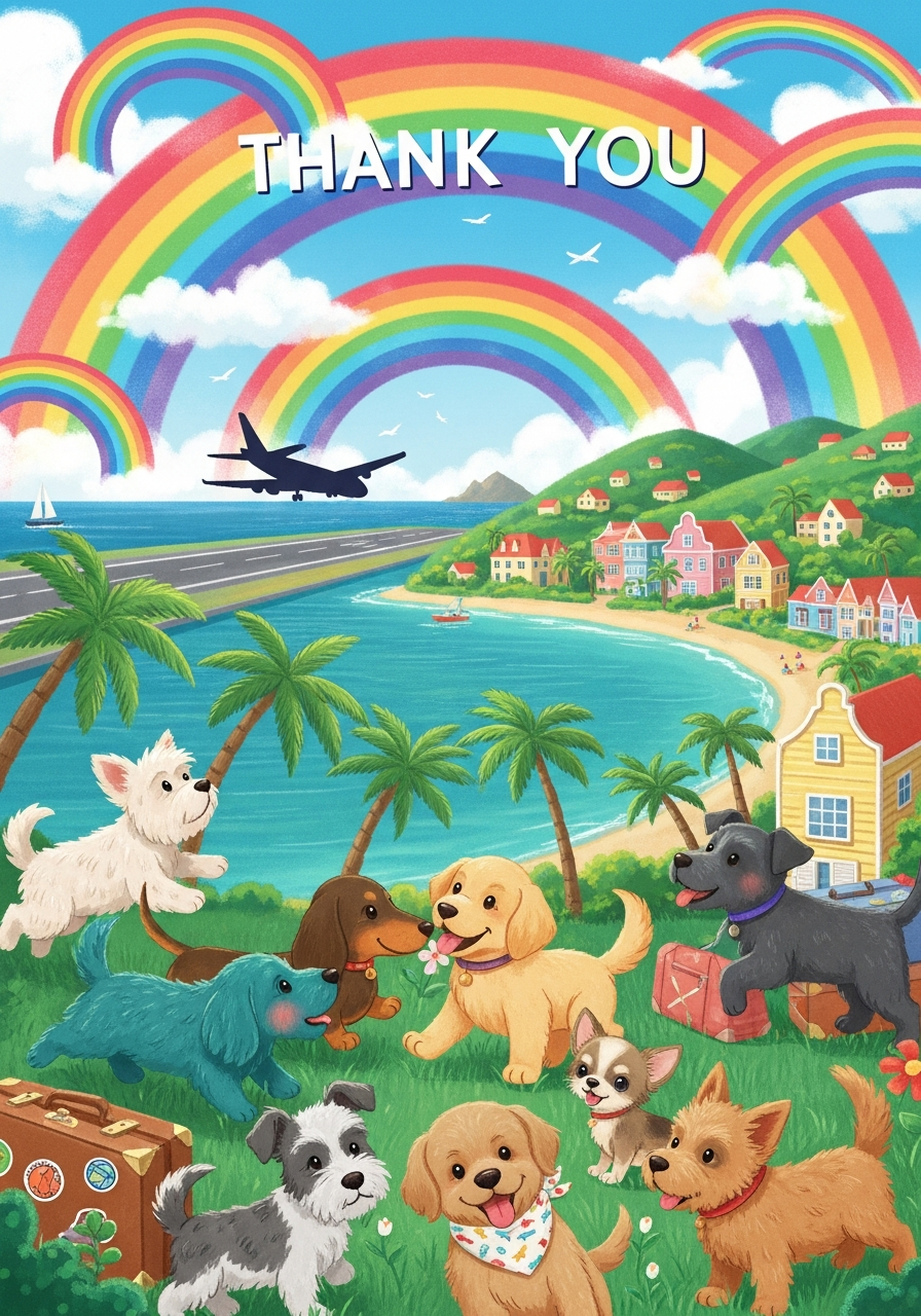 AI-generated whimsical thank you card artwork